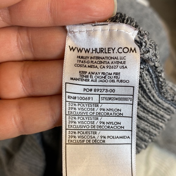 Hurley Gray Hooded knit Sweater - Picture 7 of 7